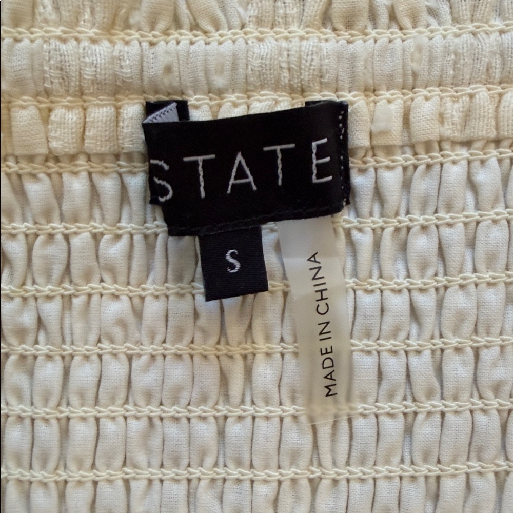 1. State Ruffle Mini Dress - Toasted Ivory, Small - Picture 5 of 7